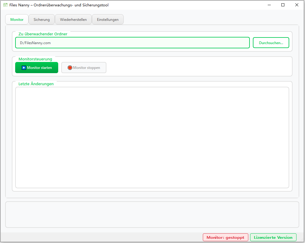 FilesNanny User Interface