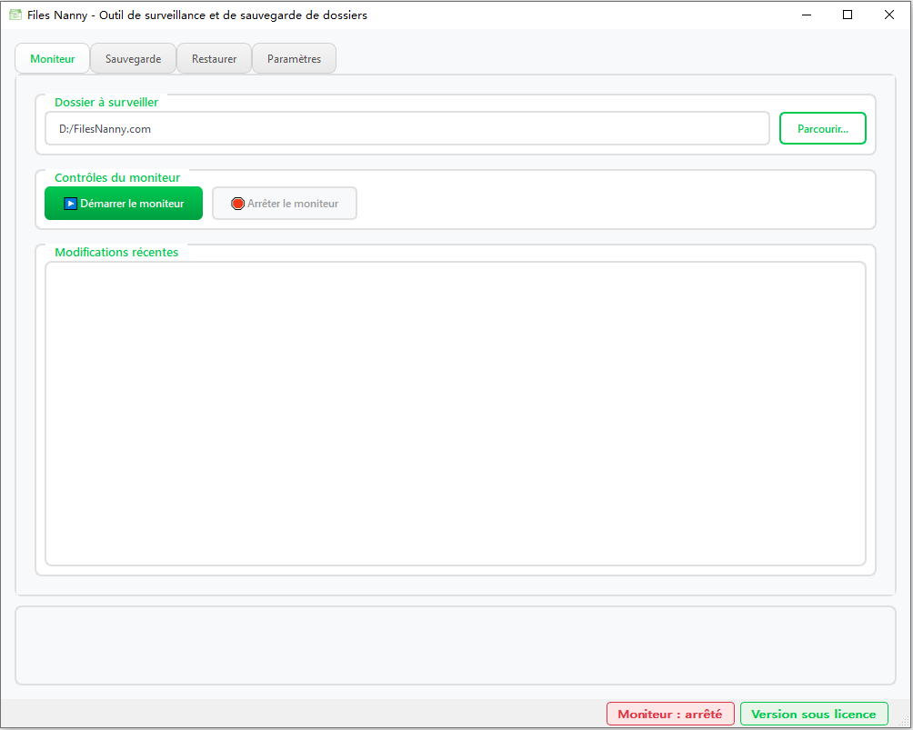 FilesNanny User Interface