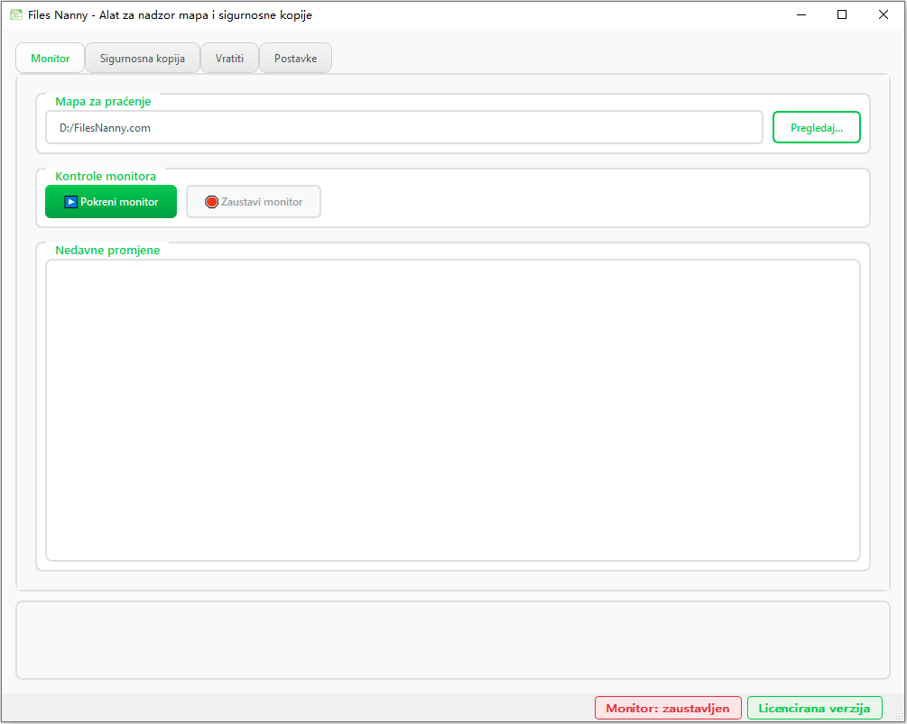 FilesNanny User Interface