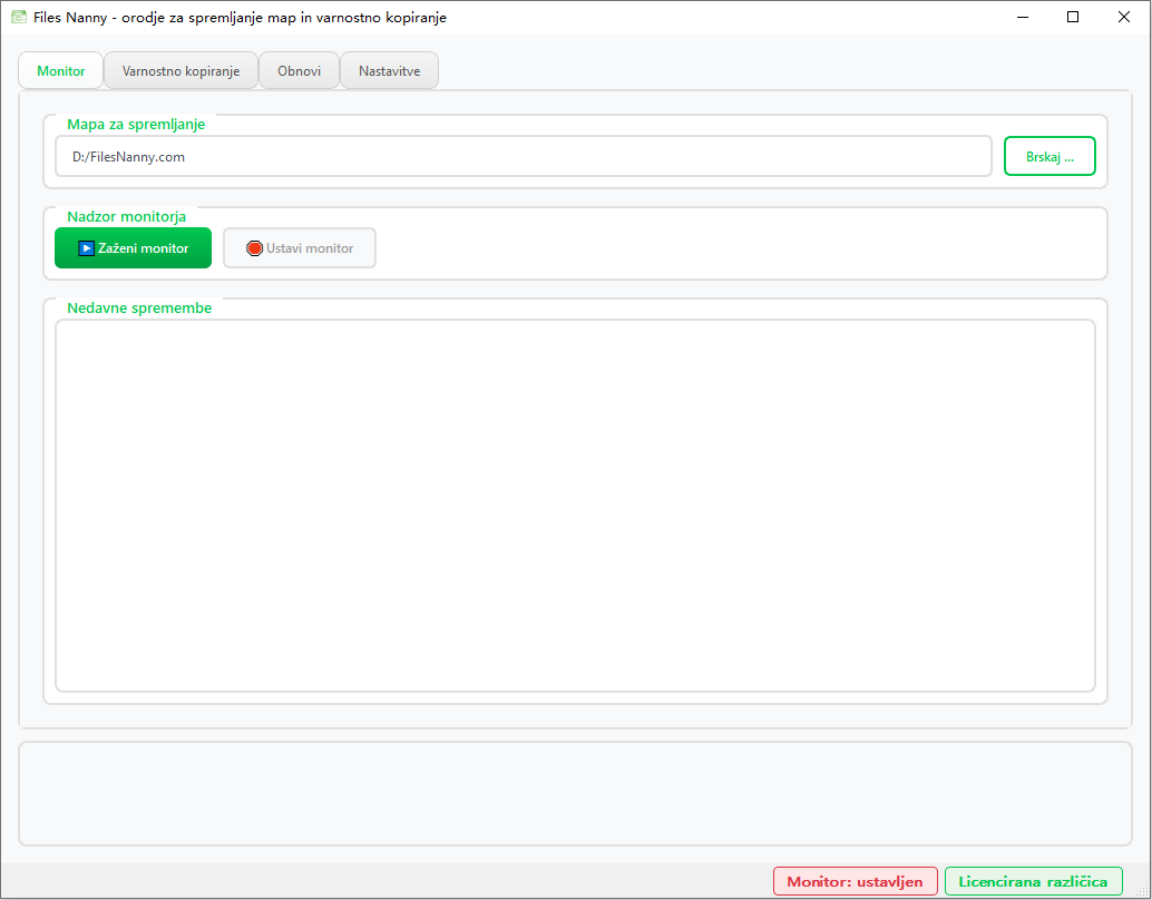 FilesNanny User Interface