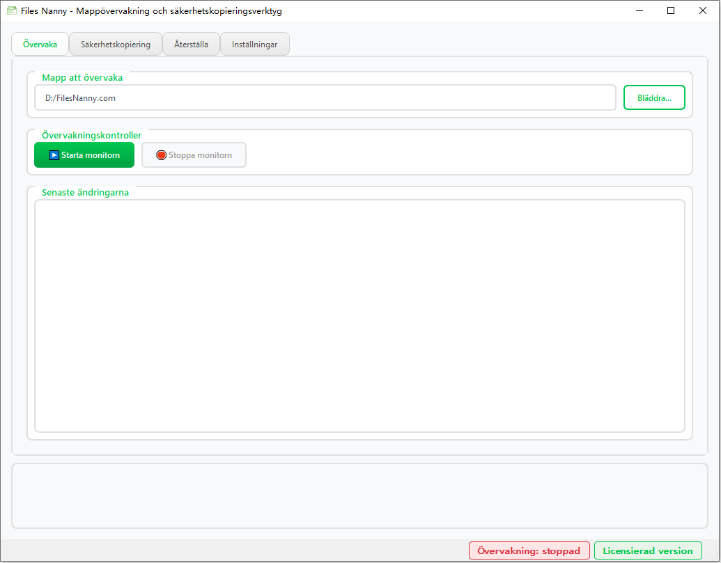 FilesNanny User Interface